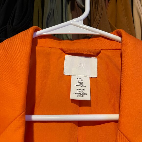 Vibrant Orange Single-Breasted Blazer - Picture 3 of 3